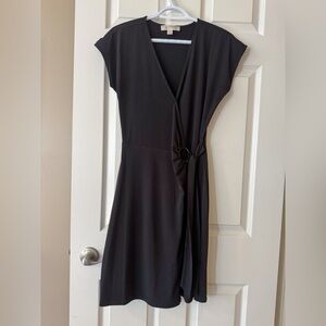 Michael Kors Black Asymmetrical Wrap Dress M 20" PTP Chic Cocktail